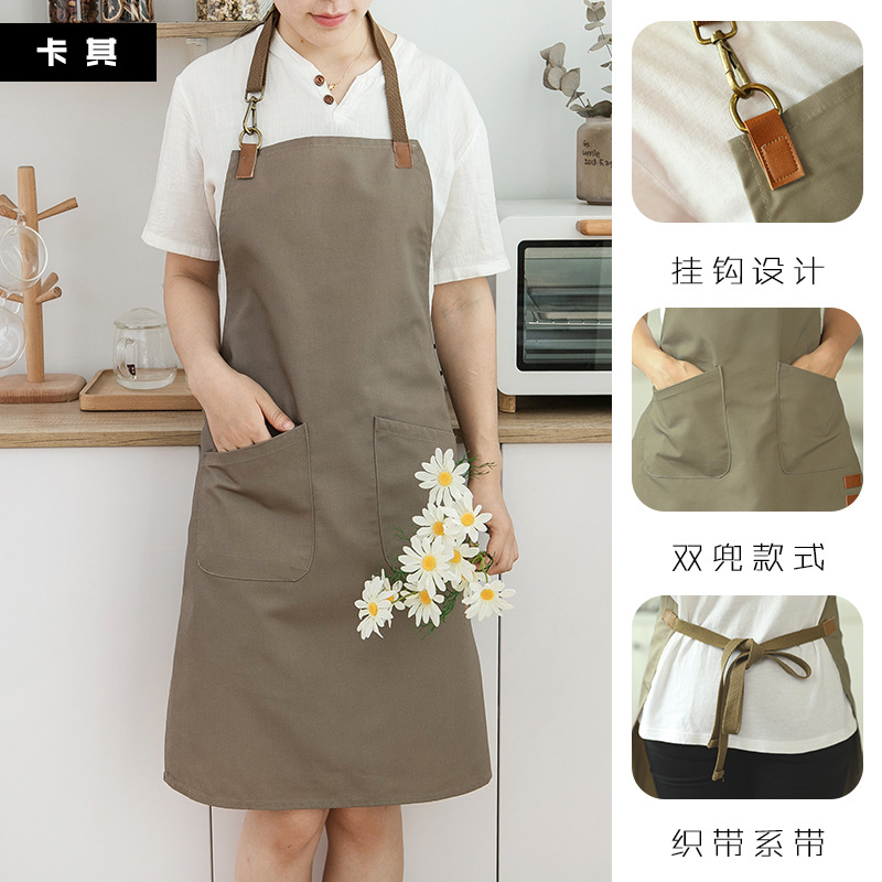 Delantal cocina casera lindo estilo japonés impermeable a prueba de aceite imprimible ropa de trabajo abrigo de moda de estilo coreano de las mujeres para adultos