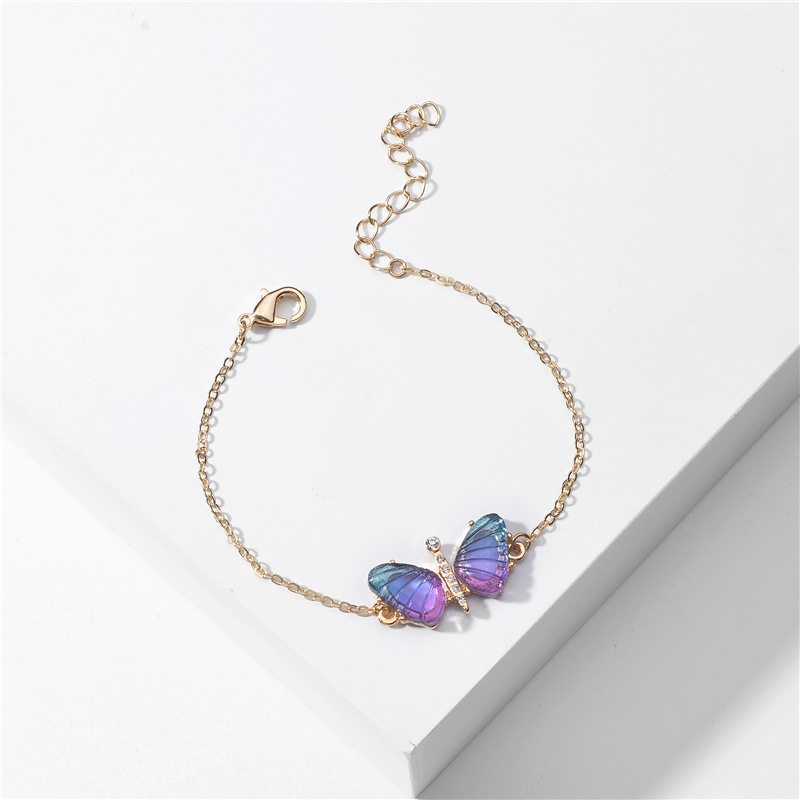 Jewelry Summer Color Transparent Multicolor Acrylic Butterfly Wing Bracelet Bracelet Lady Wholesale Nihaojewelry display picture 5