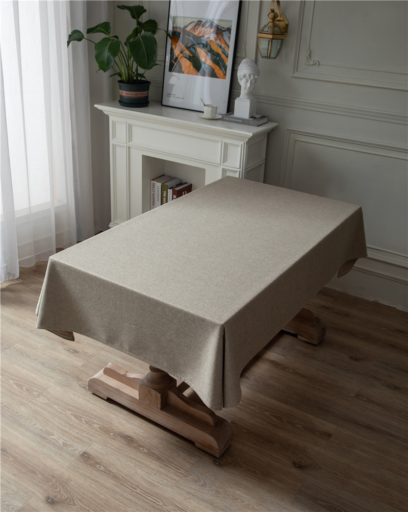 Thickened Polyester-cotton Cotton-linen Modern Simple Solid Color Rectangular Coffee Table Cloth, Dining_voghion.com