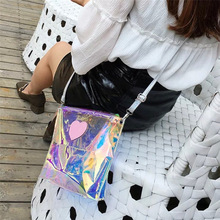 包包女新款斜挎女包 夏季韩版小方包透明果冻包 时尚PVC镭射包