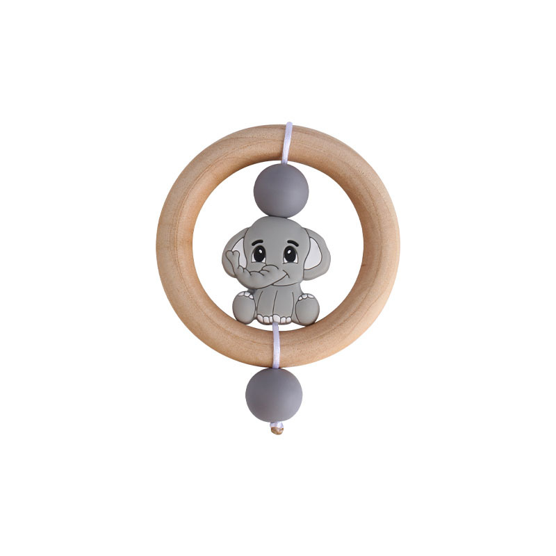 Bebé agarre de la mano de madera ejercicio agarre juguete mordedor creativo de silicona elefante juguete bebé mordedor palo dientes Shaper