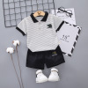 Polo for boys, children's cartoon cute set for leisure, with short sleeve, 2019, Korean style