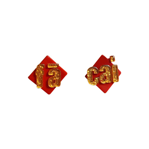 creative genuine acrylic earrings with letters