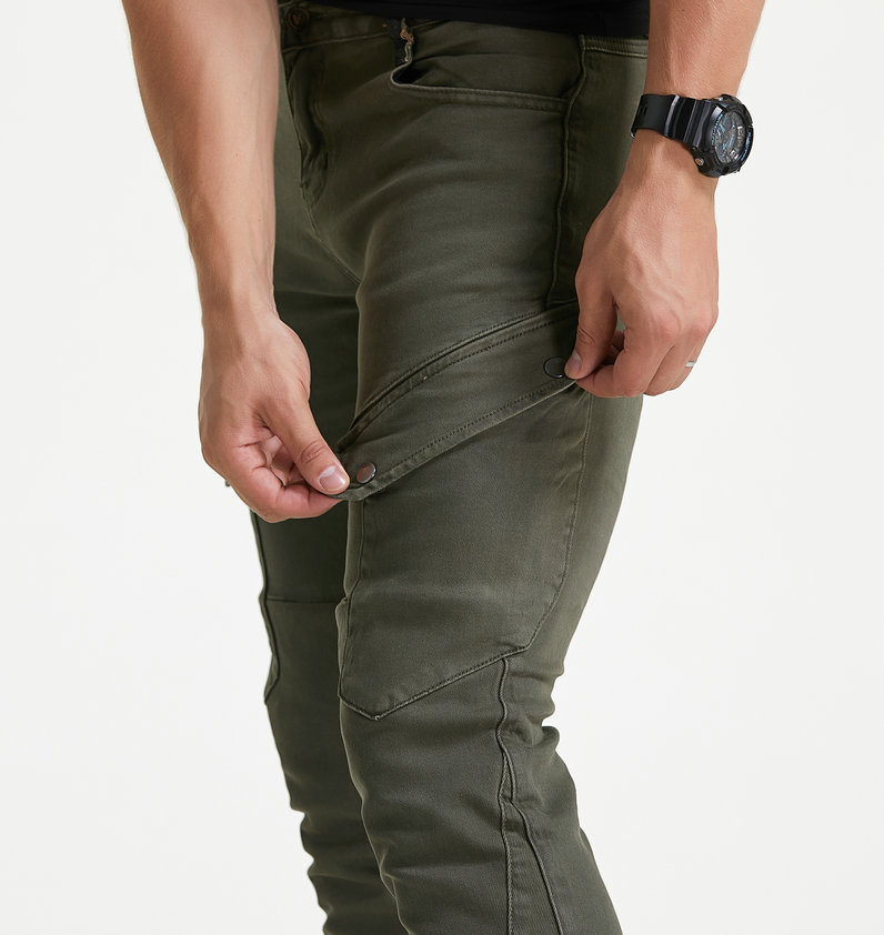 Pantalones vaqueros de la motocicleta de los hombres y de las mujeres ocasionales de la motocicleta que montan los pantalones anti-caída de las rodilleras alargadas ajustables incorporadas