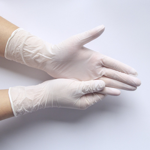 Tuofeng disposable nitrile gloves extended and thickened 12 inches white pitted rubber latex household food grade nitrile gloves