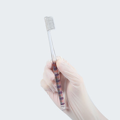 銀離子抑菌牙刷2支裝 3D印花水晶柄成人情侶小頭軟毛牙刷廠家批發