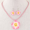 Fashionable chain, cute set, necklace and earrings, Korean style, flowered