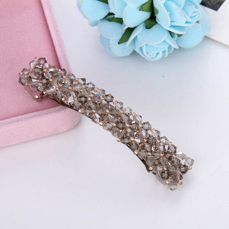 Alloy Material Solid Color Pattern Women'S Gender Inlay Design Simple Style Style Simple Style Solid Color Alloy Inlay Rhinestones Hair Clip 1 Piece