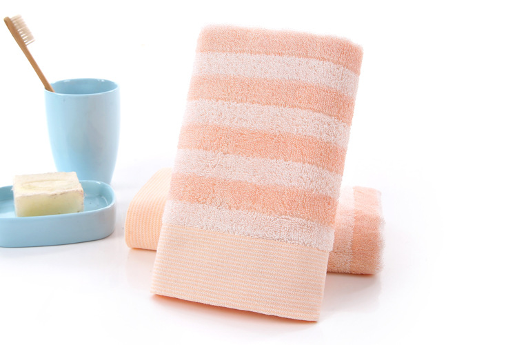 Single gauze color strip towel orange