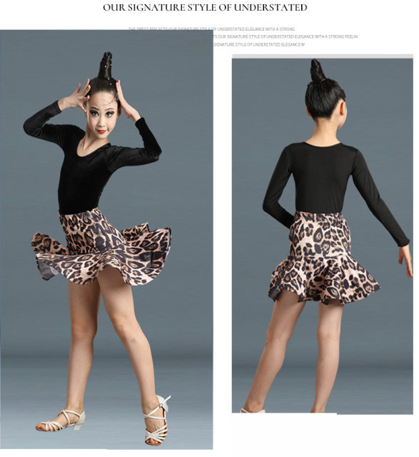 Vestito Da Ballo Latino Per Bambine - Costume Salsa Tango Con Gonna Divisa - Foto 3