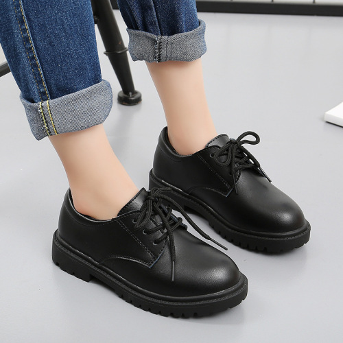 Children's shoes, boys' leather shoes,  new fashion Korean style British style big children's soft-soled black student performance shoes