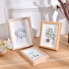 5678a4 inch display frame with retro 3D hollow wood picture frame for calligraphy and painting art display