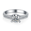 Diamond classic wedding ring, zirconium, ring with stone, accessory, micro incrustation, light luxury style, wholesale