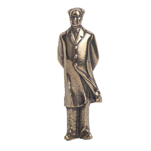 Solid brass old great man Mao Zedong bronze statue desktop ornaments to commemorate Chairman Mao's collection of handicrafts small bronzeware