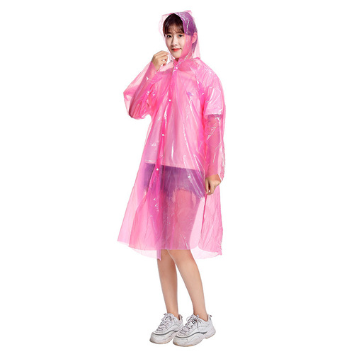 Thickened Disposable Raincoat for Adults | Transparent Cardigan-Style Raincoat | Portable, Snap-Open Design for Rafting & Travel | One-Piece Poncho