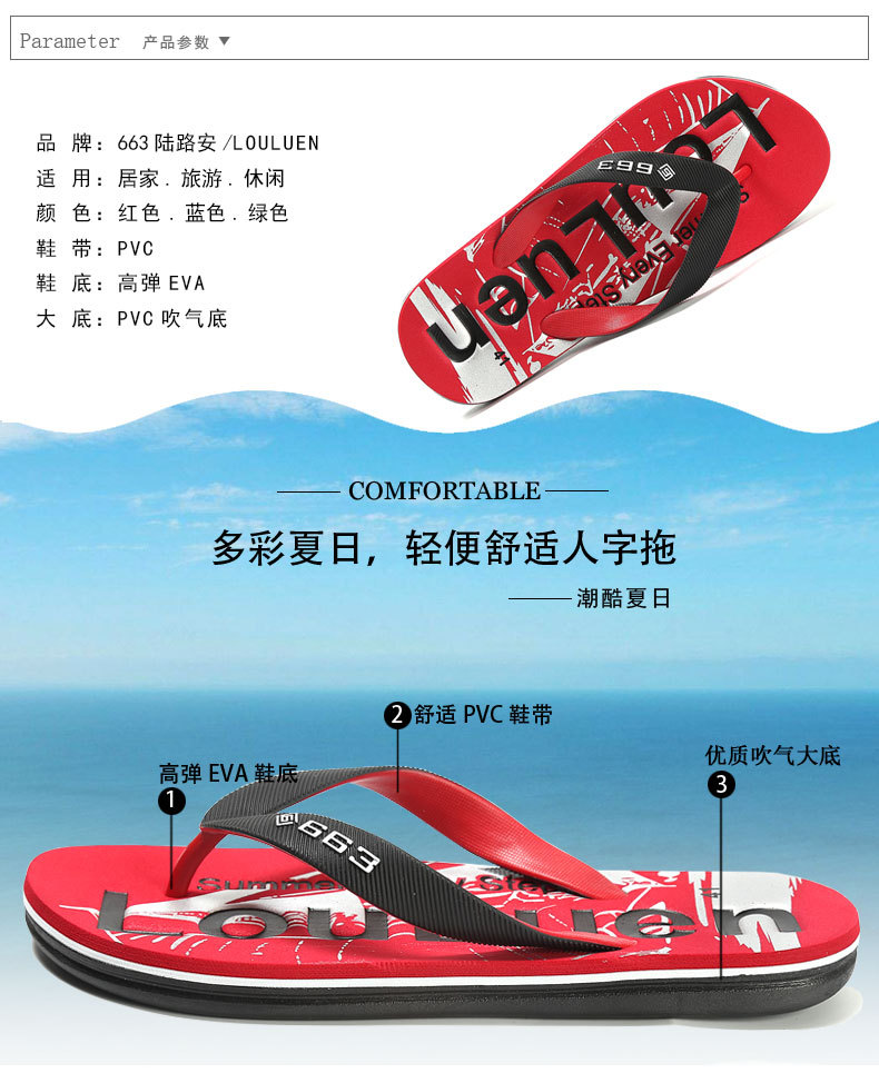 Wholesale of summer men's flip-flops in Lu 'an, outdoor thick-soled men's slippers, casual cool flip-flops for men to wear outside, foreign trade Item Picture