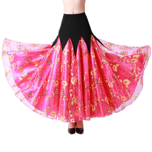 Ballroom dance skirts for women Modern dance skirt competition social dance big Swing Skirt Waltz long skirt national standard Sequin dance skirt