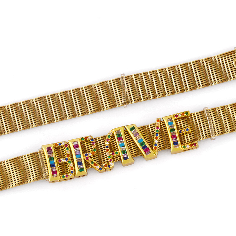 explosion accessories mesh bracelet personality DIY26 letter mesh belt bracelet couple wholesale nih