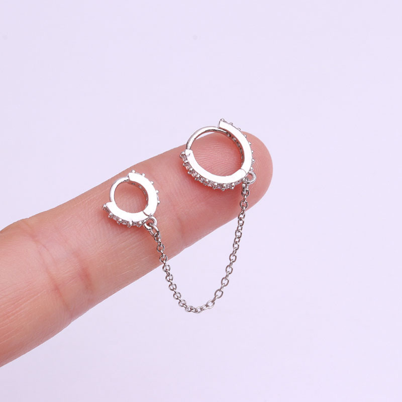 Fashion  Zircon Round Ear Buckle  Creative  Pierced Earrings display picture 5