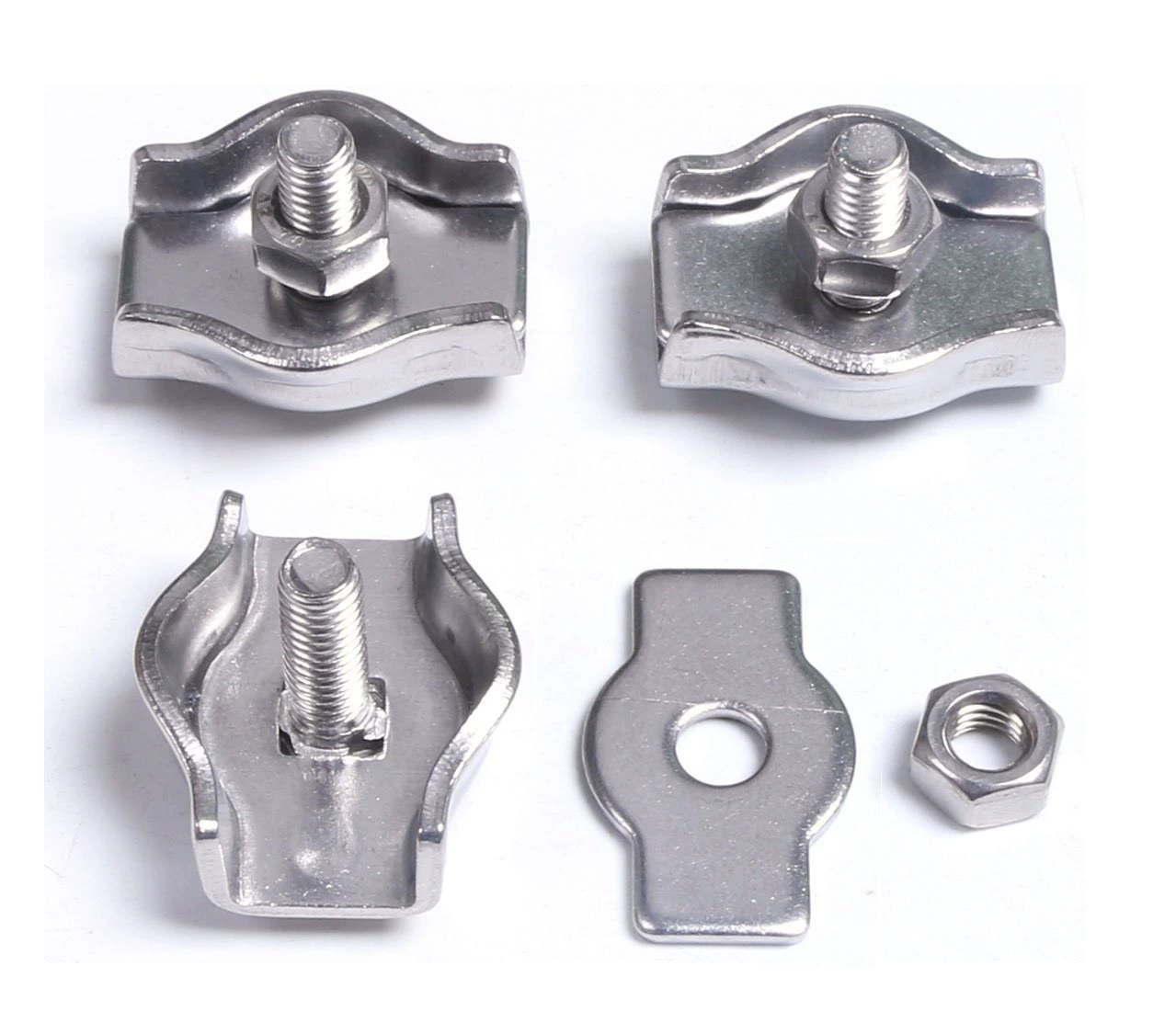 Steel wire rope flat single clamp head stainless steel 304 brake tightening device factory wholesale various clamps clips