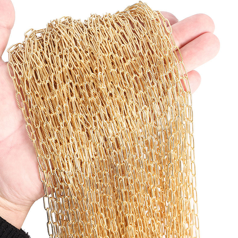 DIY Jewelry Accessories Classification 1 Roll Quantity 1 Roll 1*4*12mm 304 Stainless Steel Solid Color Chain