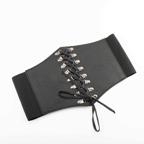 Korean fashion retro elastic shirt waistband outer wide women's skirt decorative shirt versatile corset belt