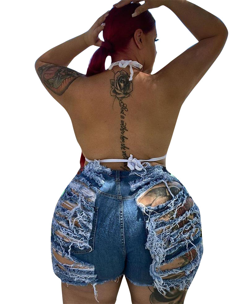 nihaostyle clothing wholesale new style fashion plus size denim shorts NSWL65613