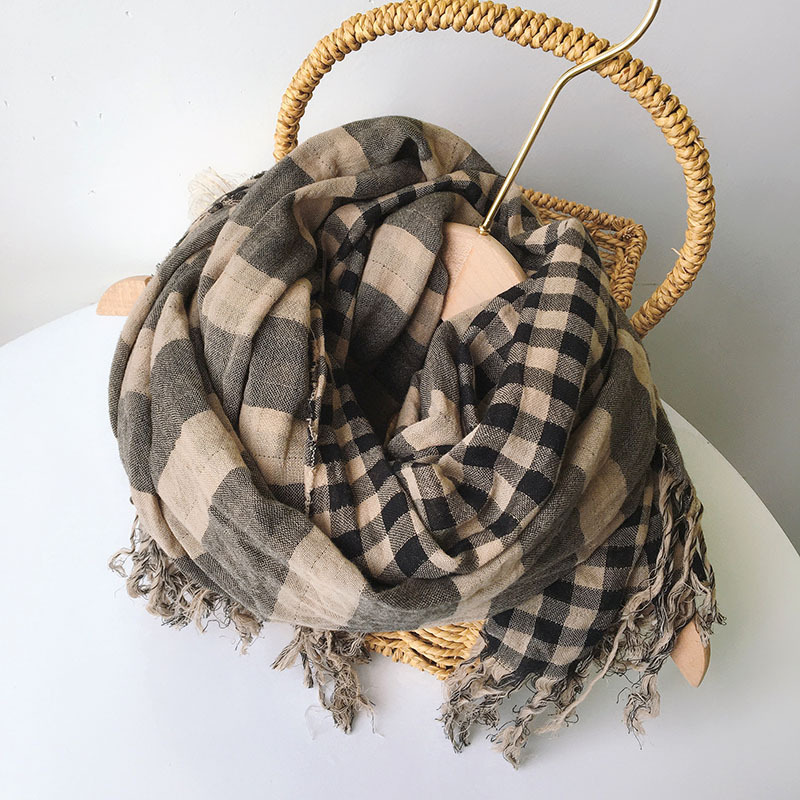 Unisex Vintage-stil Ethnischer Stil Streifen Baumwolle Quaste Schal display picture 8