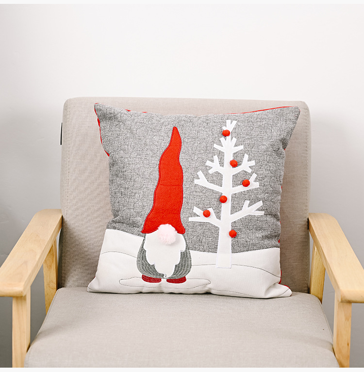 Adornos Navideños Sin Rostro Muñeca Árbol Funda De Almohada Funda De Almohada De Santa Claus Funda De Almohada display picture 5