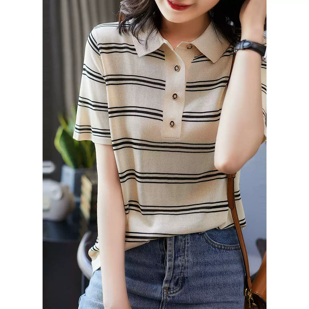 [Специальная цена не будет возвращена] Модный круг "рубашка папы" 30 шерстяных свитеров с короткими рукавами