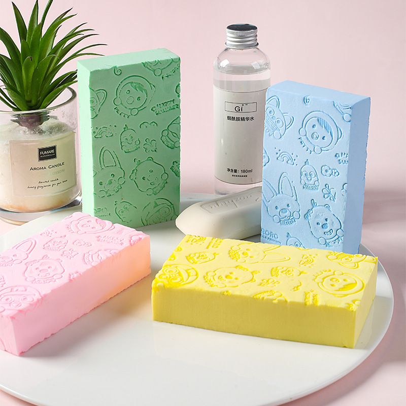 网红搓澡海绵浴擦小号吸水海绵去角质清洁卡通型印花儿童搓澡神器|ms