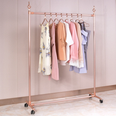 服装店展示架货架衣服架子女装店挂衣架中岛架落地式服装架金色|ru