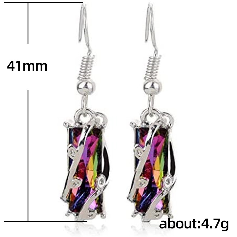 Fashion Geometric Copper Inlay Crystal Drop Earrings 1 Pair display picture 1