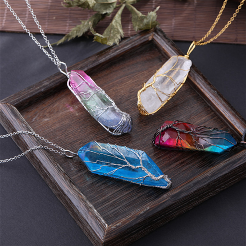 Fashion Geometric natural stone Plating Pendant Necklace 1 Piece