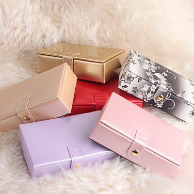 便携首饰盒皮革公主欧式饰品盒手饰收纳盒珠宝盒简约耳钉戒指盒