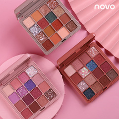 NOVO internet celebrity 16-color eye shadow palette with pearlescent matte finish, waterproof, no smudge, no powder flying, no makeup removal 5319