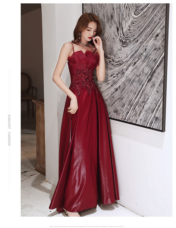 Bride's Toast 2026 New Winter-Autumn Elegant Wine Red Dress Suitable Casual Wear, Wedding, Engagement, Strapless Evening_ecoleips.com