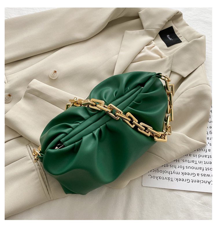 Women's Medium Pu Leather Solid Color Streetwear Cloud Shape Lock Clasp Underarm Bag display picture 4