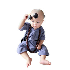 小和尚衣服儿童和尚服宝宝套装小沙弥僧袍少林寺棉麻婴儿男童演出