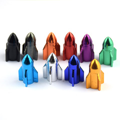 Aluminum alloy valve cap colorful aircraft dust cap rocket shape valve cap