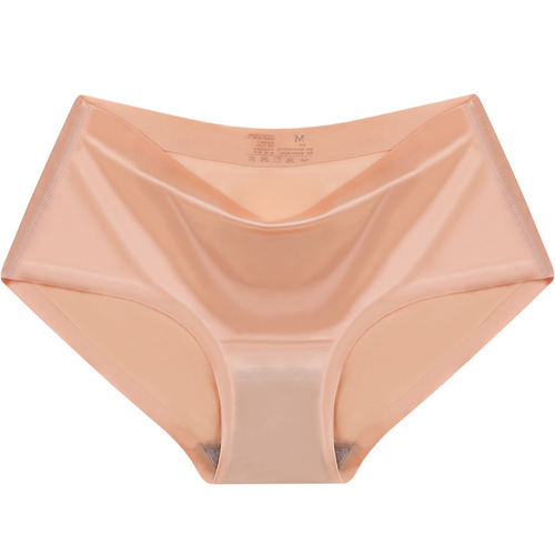 Fat mm enlarged and fattened seamless comfortable and sexy glossy mid-waist women's underwear