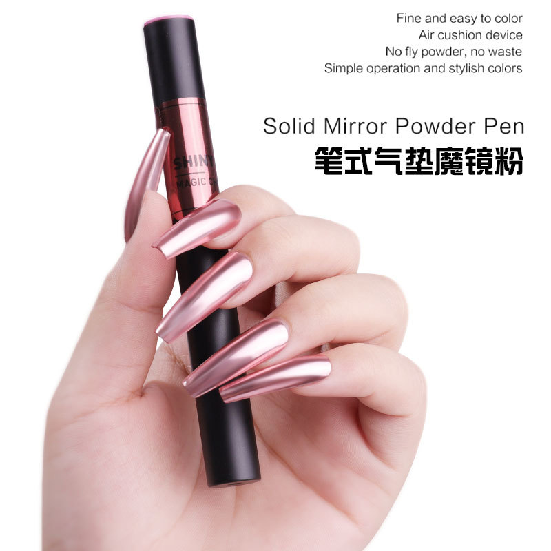 Cross-border Manicure Air Cushion Magic Pen Does Not Float Powder Mirror Magic Pen Solid Titanium Powder Air Cushion Magic Mirror Powder Hot Sale
