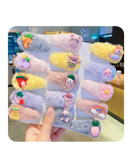 Winter children's hair clips, cartoon baby clips, all-inclusive, non-harmful, cute children's hair clip set wholesale