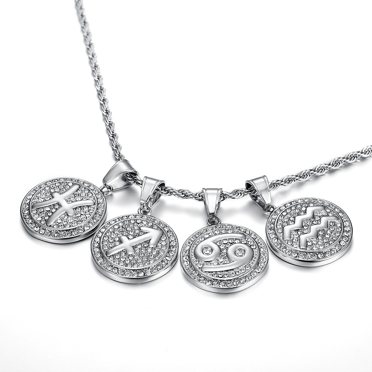 19g Weight Hip-Hop Streetwear 316 Stainless Steel Constellation Men Pendant Necklaces