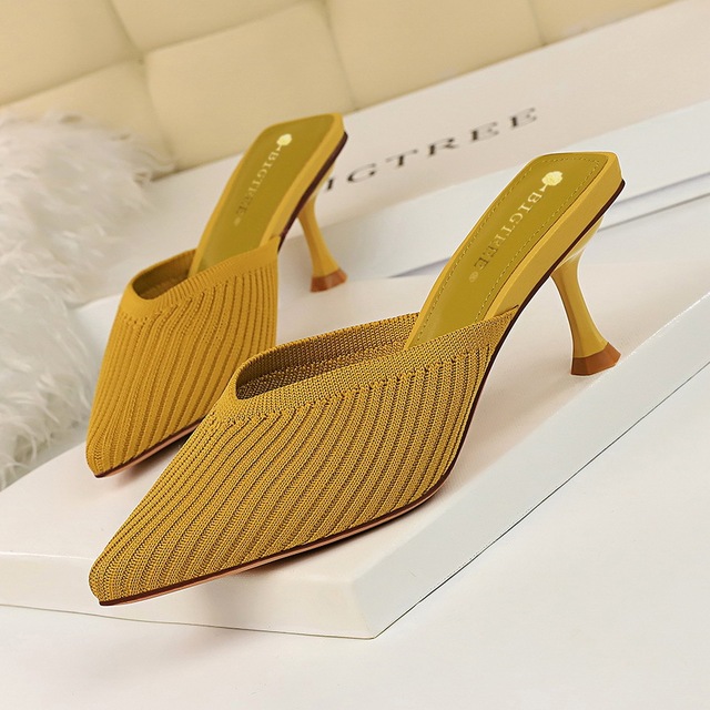 Korean version simple and versatile everyday lazy shoes high heels