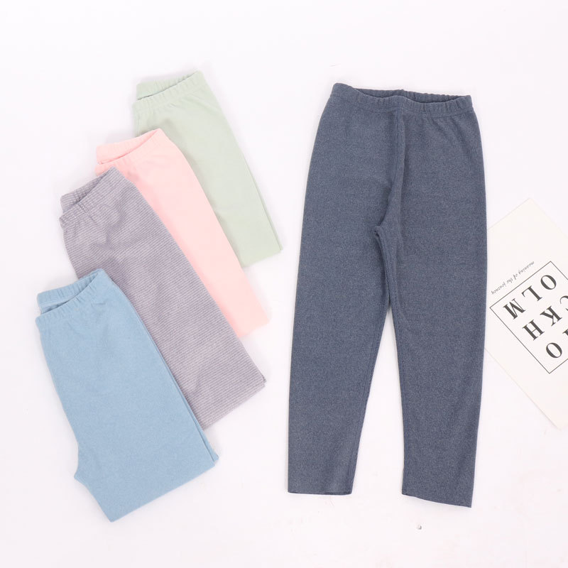 新款儿童春秋底裤男女童打底裤德绒学生裤春款中小童内外穿长裤