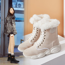 韓版雪地靴女2022冬季新款小熊棉靴平底加絨加厚女短靴休閑馬丁靴