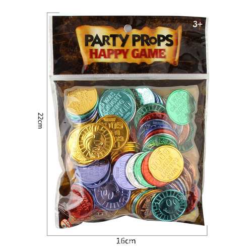 Novel Reward Coin Smiley Face Gold Coin Lucky Coin Game Props Plastic Coin Happy Coin Party Christmas Toy Coin