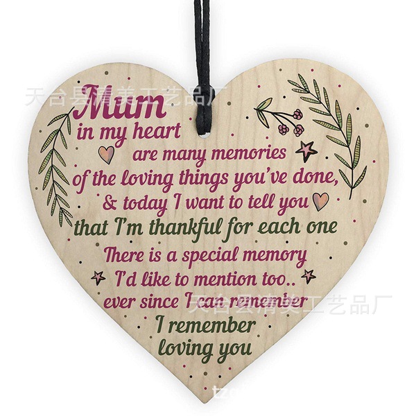 40 estilos 100mm amor madera chip colgante DIY madera colgante 1 paquete