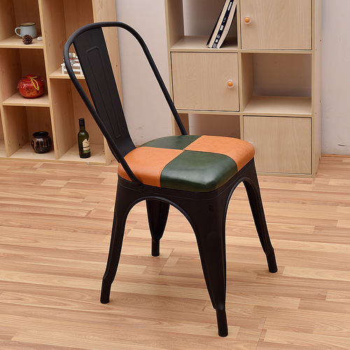 American retro industrial style iron dining chair backrest chair office chair hot pot restaurant canteen chair solid wood chair